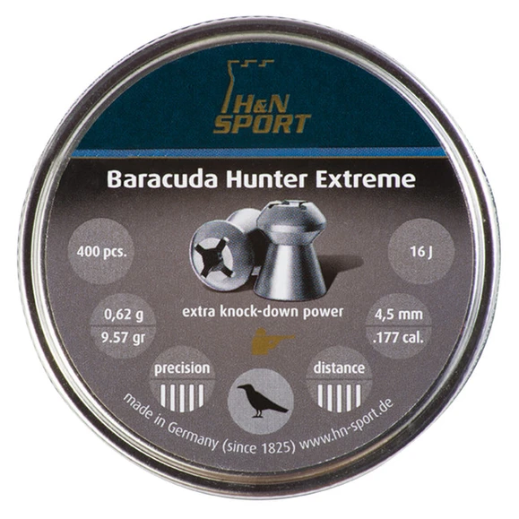 Śrut diabolo HN Baracuda Hunter Extreme, kal. 4,5 mm, 400 szt.