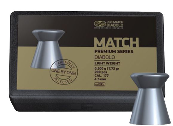 Śrut diabolo JSB Premium Match Light kal. 4,51 mm / 0,500 g, 200 stz.