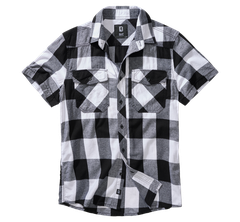 Koszula Brandit Check Sleeve, biały - czarny