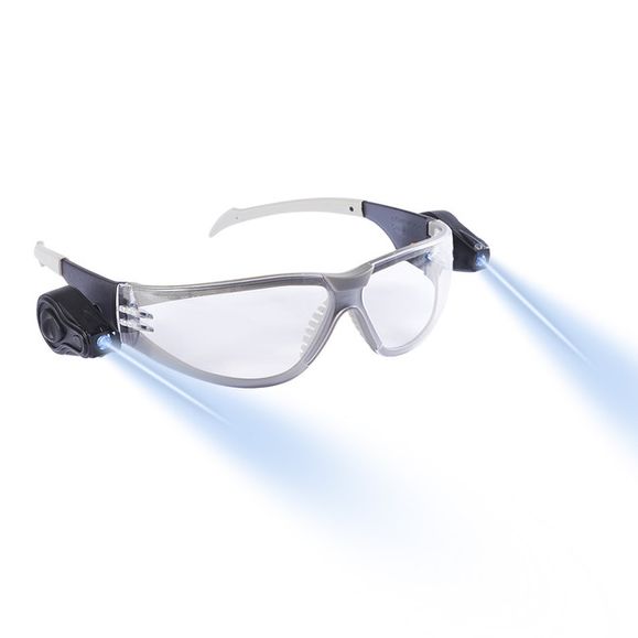 Okulary ochronne przezroczyste z latarką